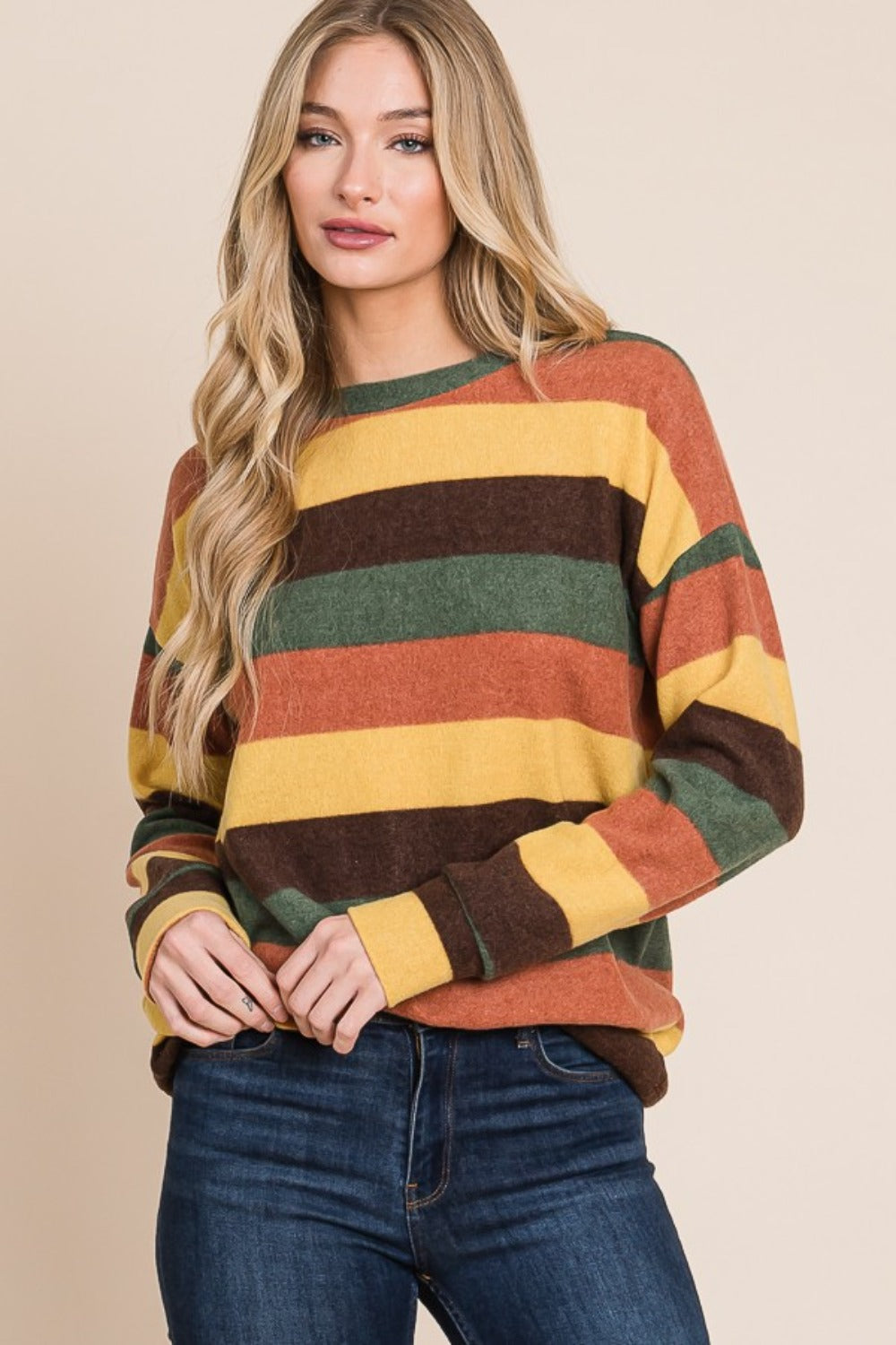 BOMBOM Multi-Color Striped Knit Top - The Salty Depths