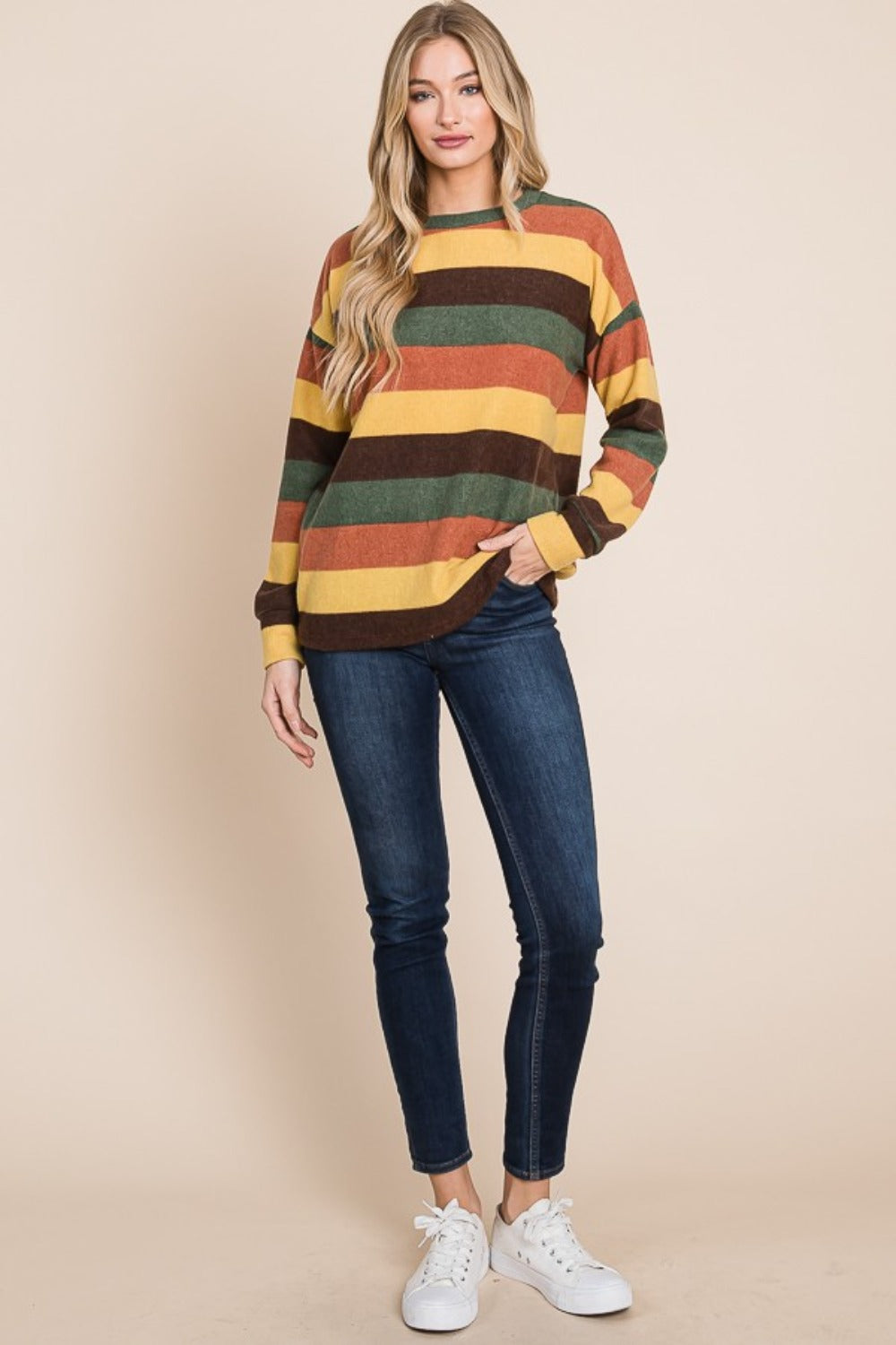 BOMBOM Multi-Color Striped Knit Top - The Salty Depths