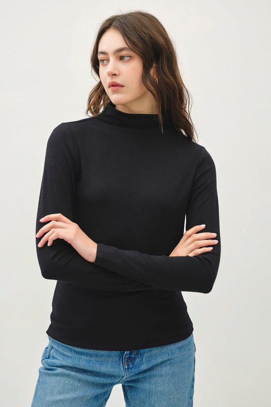 Be Cool Mock Neck Long Sleeve T-Shirt - The Salty Depths