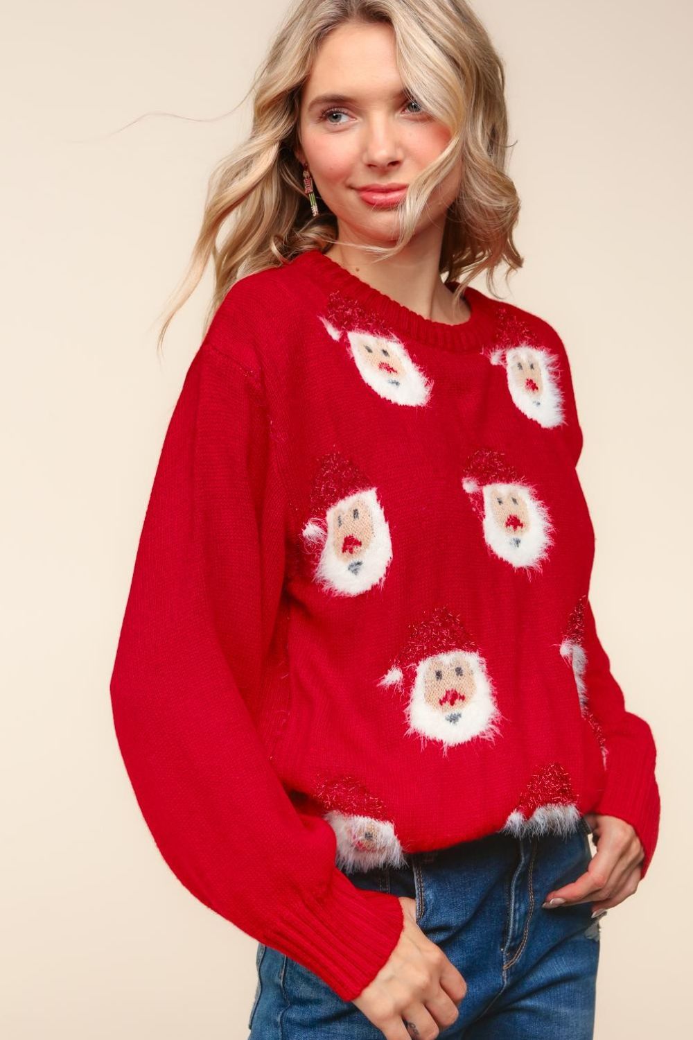 Haptics Santa Sparkle Brushed Sweater - The Salty Depths