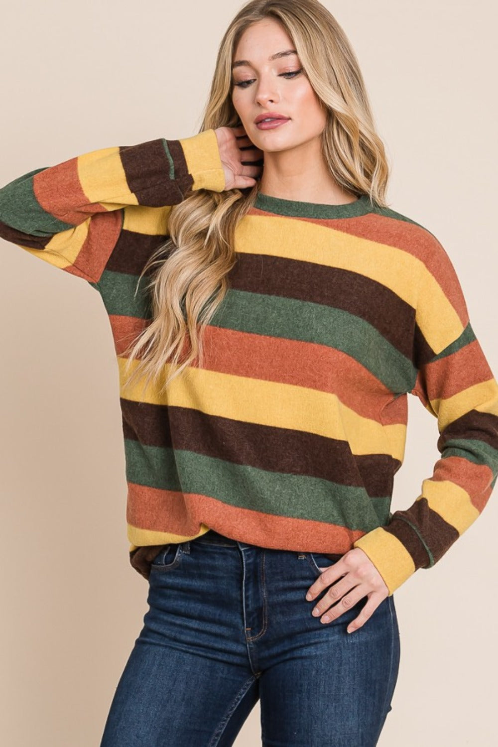 BOMBOM Multi-Color Striped Knit Top - The Salty Depths