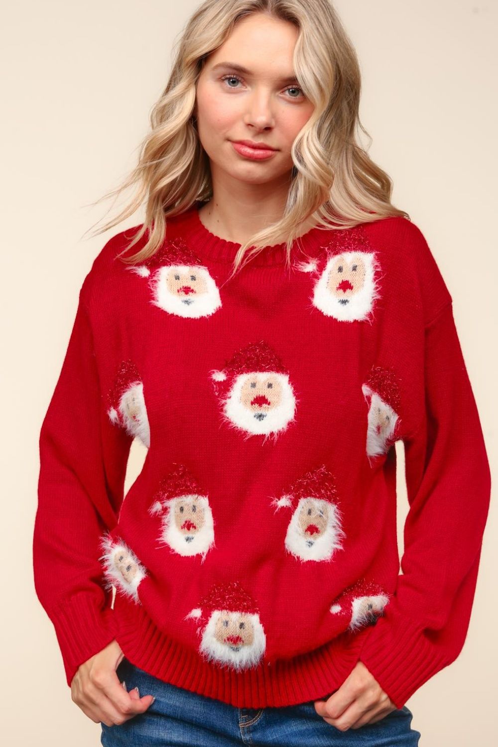 Haptics Santa Sparkle Brushed Sweater - The Salty Depths