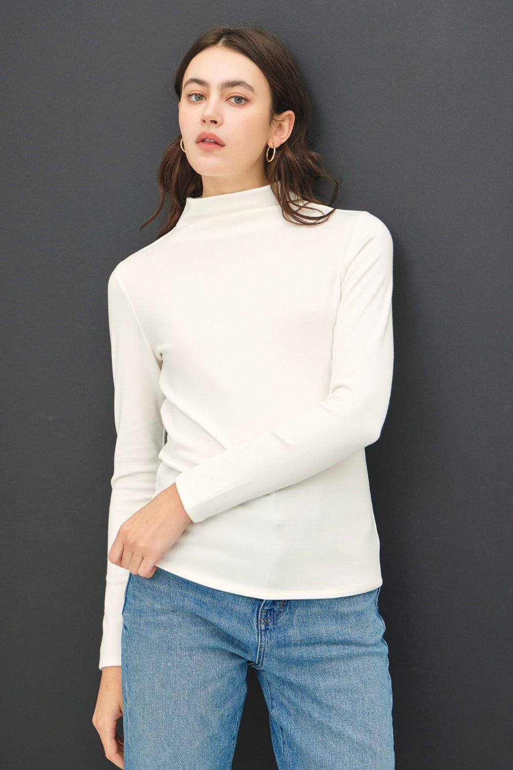 Be Cool Mock Neck Long Sleeve T-Shirt - The Salty Depths